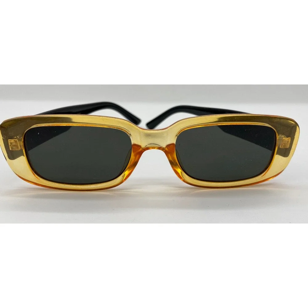 Happy Hour Morning Star Shine Evan Smith Sunglasses Amber Black Rectangular